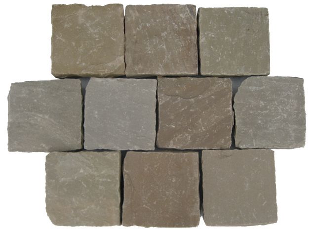 Pavé grès d'Inde Kandla 14x14x3/5cm mix - Vendu par palettes complètes 