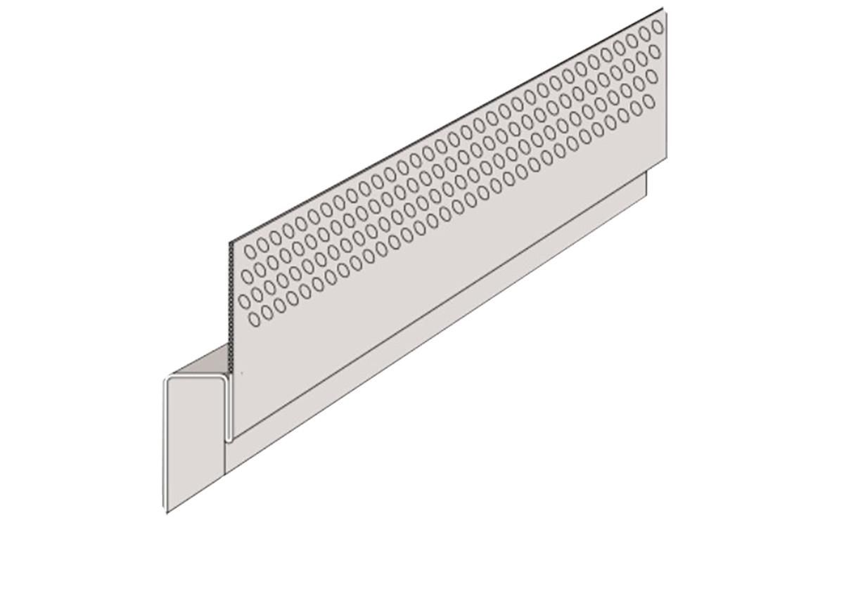 Grille de ventilation en partie haute H13 gris brume longueur 3m