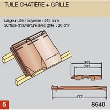 Tuile chatière 26cm² nuagé pour Actua et Actua duplex KOR MACT8640