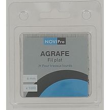 Agrafes (x1000) fil plat 6 mm Novipro