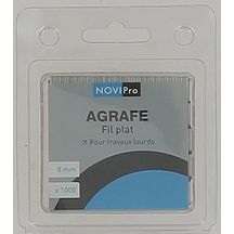 Agrafes (x1000) fil plat 8 mm Novipro