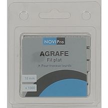 Agrafes (x1000) fil plat 10 mm Novipro