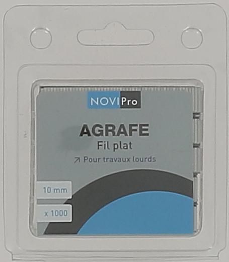 Agrafes (x1000) fil plat 10 mm Novipro