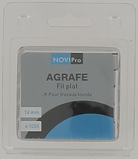 Agrafes (x1000) fil plat 14 mm Novipro