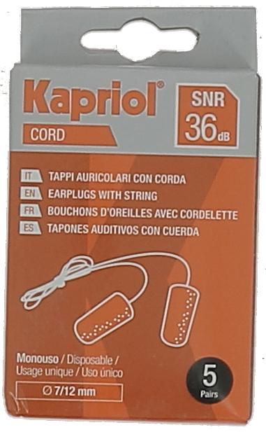 Bouchons d'oreille avec cordelette - set 5 paires