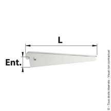 Console double E32 L. 270 mm blanc