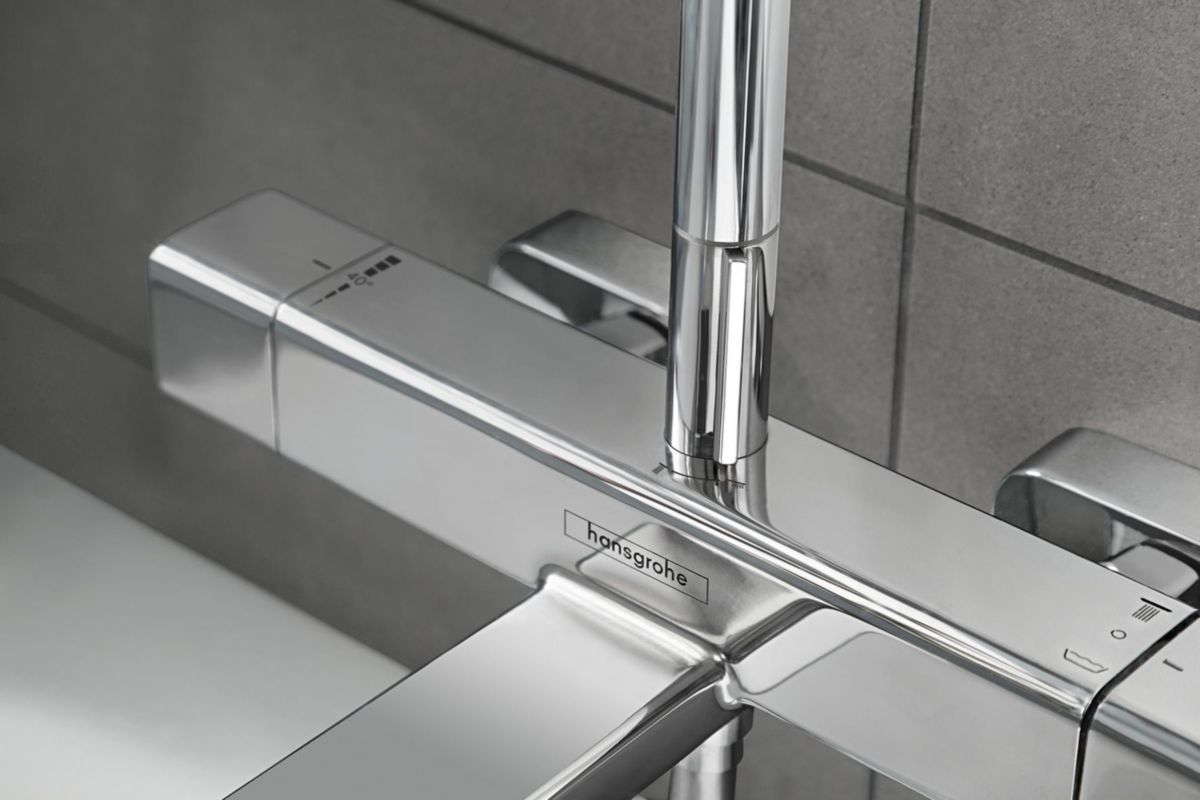 Colonne de douche Croma E Showerpipe 280 - 1 jet avec mitigeur baignoire thermostatique - chromé Réf. 27687000