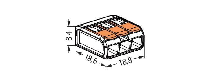 Borne de raccordement compacte à leviers - 3 conducteurs - max. 4 mm² - boîte de 50 pcs