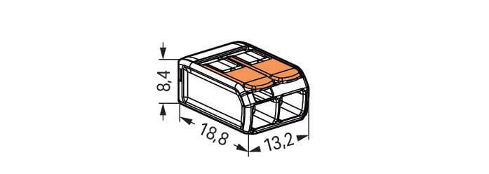 Borne de raccordement compacte à leviers - 2 conducteurs - max. 4 mm² - boîte de 100 pcs