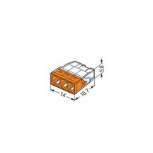 Borne de dérivation - 3 fils 0,5/2,5 mm² - orange - boîte de 100 pcs