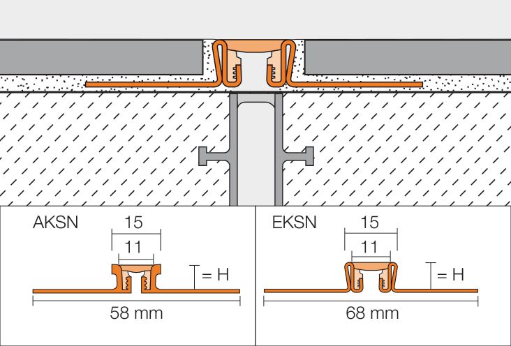 Profilé de fractionnement Dilex AKSN 100 G - aluminium gris - L. 2,5 m - ép. 10 mm