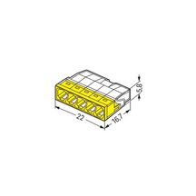 Borne de dérivation - 5 fils 0,5/2,5 mm² - jaune - boîte de 100 pcs