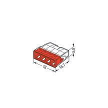 Borne de dérivation - 4 fils 0,5/2,5 mm2 - rouge - boîte de 100 pcs