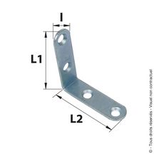 Équerre de chaise - acier zingué blanc - 100x100 mm