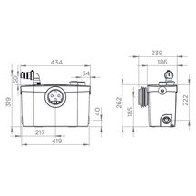 Broyeur salle de bains Sanipro XR UP Silence - 432x239x352 mm