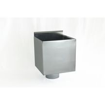 Cuvette carrée - zinc naturel - 220x220x220 mm - Ø 80 mm