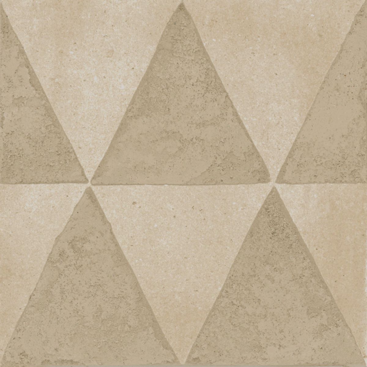 Carrelage grès cérame émaillé Crogiolo Artcraft - calce décor triangoli - 20x20 cm