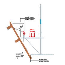 Fixation pour échafaudage acier débord 30cm, élingue 5m avec bloqueur Réf. 010702