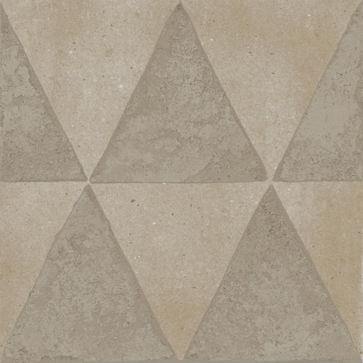 Carrelage grès cérame émaillé Crogiolo Artcraft - sabbia décor triangoli - 20x20 cm