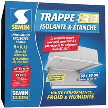 Trappe de visite R8 isolante et étanche tôle d'acier DX51D zinguée Z275 MA revêtement blanc ouate de polyester 600*600