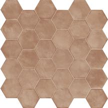 Carrelage hexagonal grès cérame émaillé Crogiolo Artcraft - cotto - 21x18,2 cm