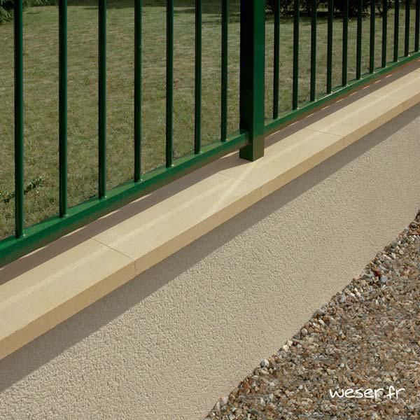 Chaperon de mur Optipose plat - ton pierre - 49x28x4 cm