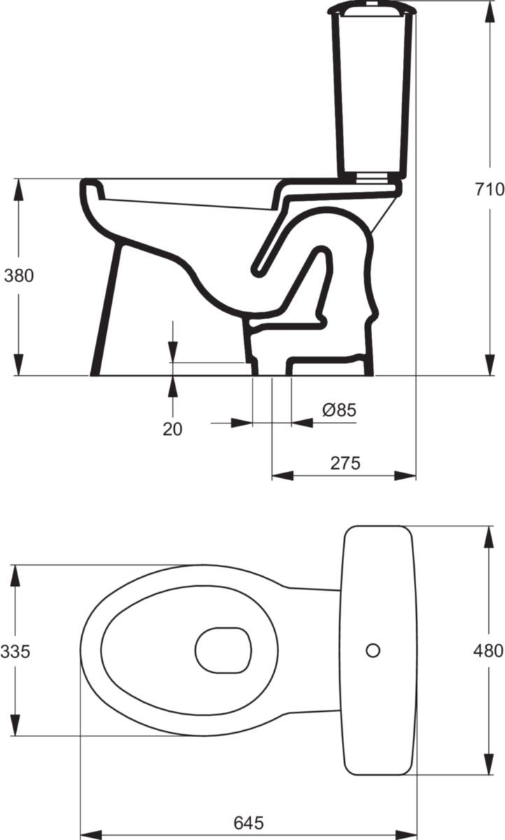 Réservoir ASPIRAMBO avec chasse simple, blanc Réf. P945101