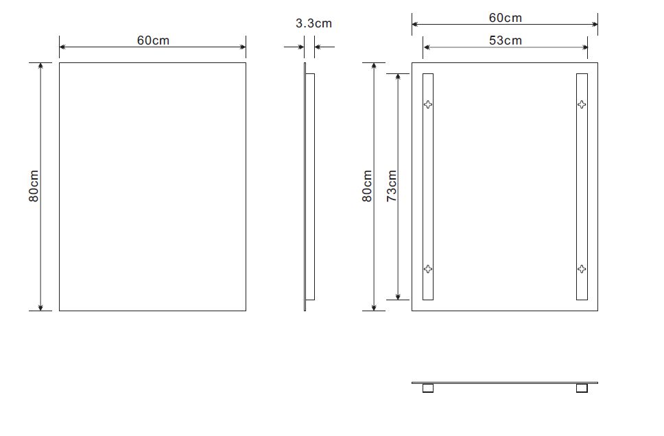 Miroir Alterna Vienne réversible longueur 60 cm hauteur 80 cm