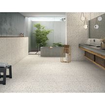 Carrelage sol intérieur grès cérame Terrazzo - white mat - 59,7x59,7 cm