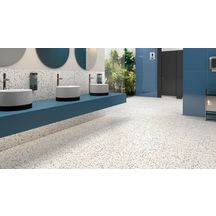 Plinthe Terrazzo - grès cérame rectifié - ton blue adouci - 7,5x89 cm - ép. 10,5 mm