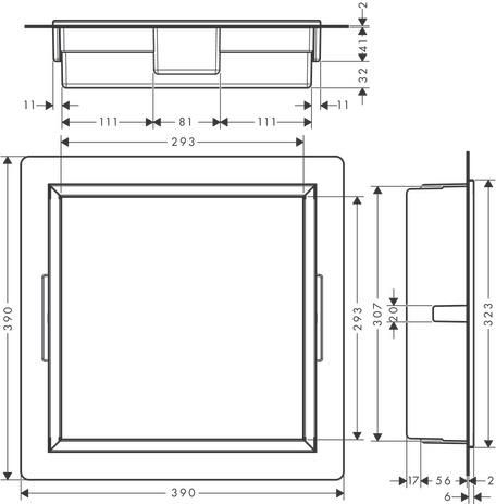 Niche murale XTRASTORIS ORIGINAL 300/300/70 avec cadre intégré, Noir mat