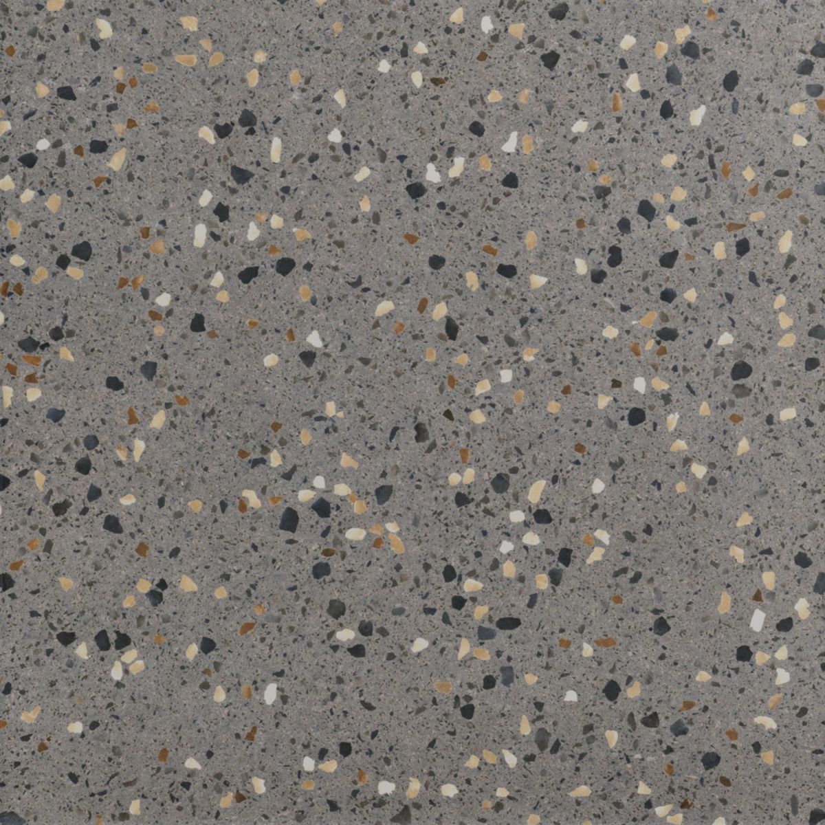 Carrelage sol intérieur grès cérame Terrazzo - anthracite mat - 59,7x59,7 cm