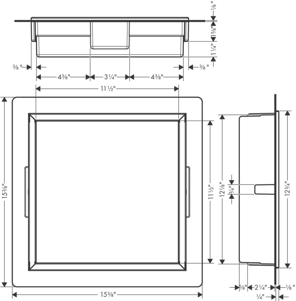 Niche murale XTRASTORIS ORIGINAL 300/300/70 avec cadre intégré, Noir mat