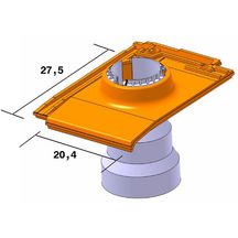 Douille pour diamètre 100mm tuile petit moule terre cuite Giverny PV 635GPV Ardoise Réf. 122691