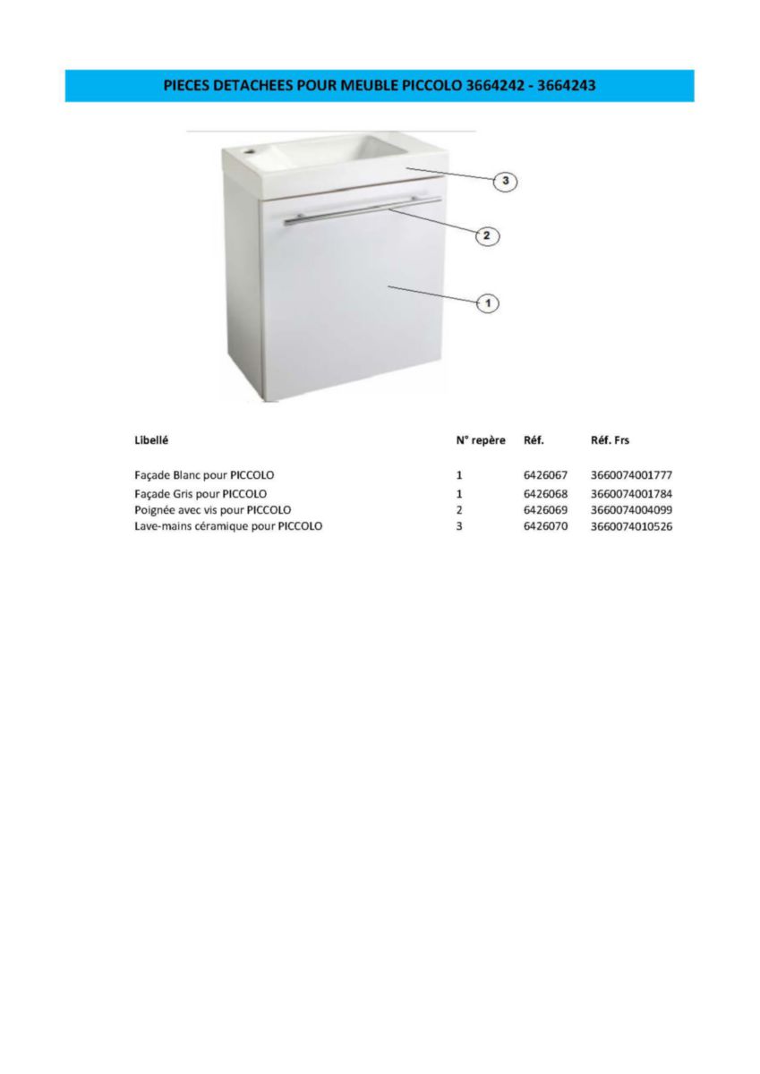 Lave-mains céramique pour meuble lave mains Alterna Piccolo