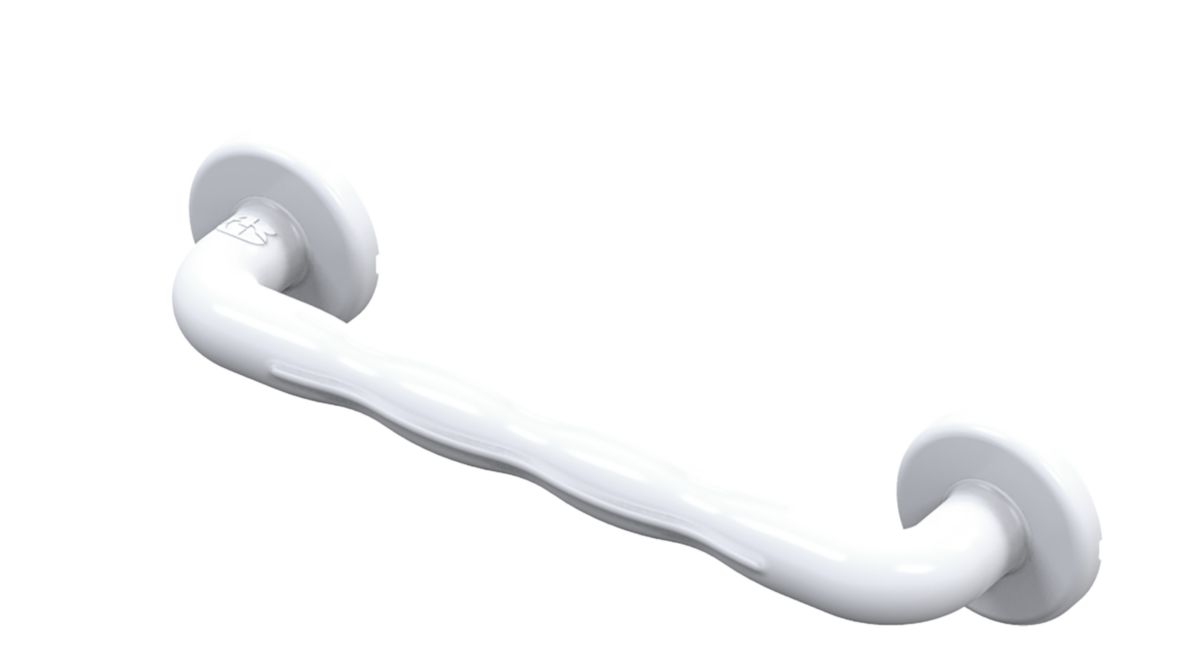 Barres d'appui à poignée ergonomique AKW INTERNATIONAL barres droites 305 mm blanc réf. 01600WH-LS