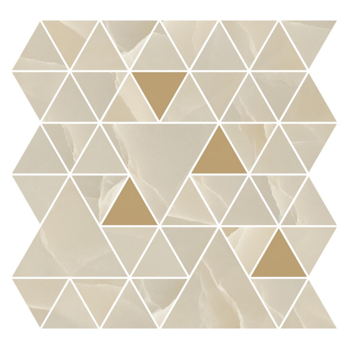 Mosaïque T Prestigio Onyx - grès cérame rectifié - beige poli - 30x30 cm