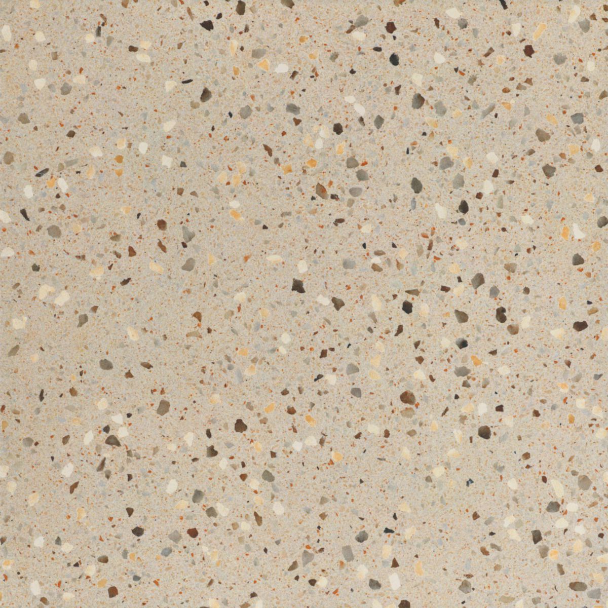 Carrelage sol extérieur grès cérame Terrazzo - beige antidérapant rectifié - 59,7x59,7 cm