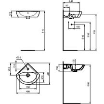 Lave-mains d'angle ULYSSE 34 cm blanc Réf. E899701