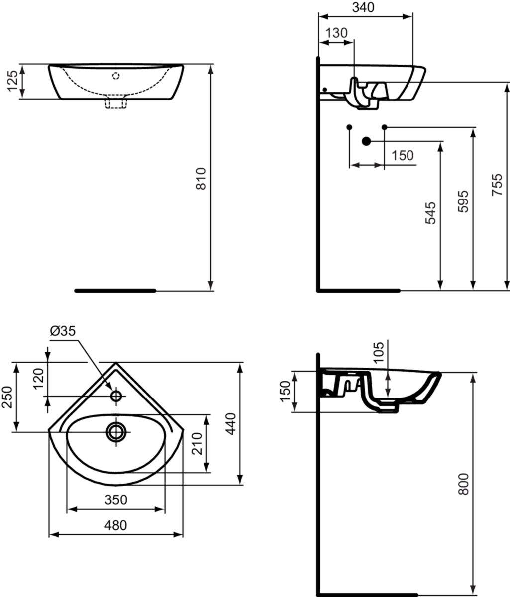 Lave-mains d'angle ULYSSE 34 cm blanc Réf. E899701