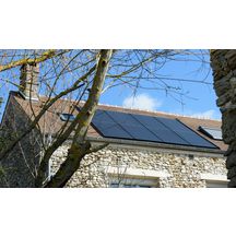 Kit photovoltaïque Premium Nord pour tuile plate - 3 lignes de 5 panneaux - 6000/6075 Wc - ton ardoisé