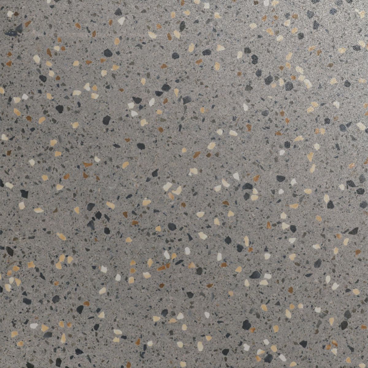 Carrelage sol intérieur grès cérame Terrazzo - anthracite adouci rectifié - 59,7x59,7 cm