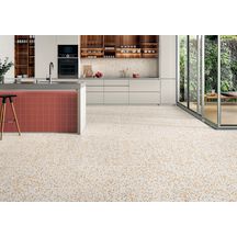 Carrelage sol intérieur grès cérame Terrazzo - coral mat rectifié - 59,7x59,7 cm