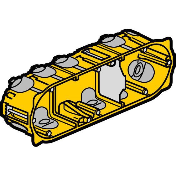 Boite d'encastrement multipostes Ecobatibox - 3 postes / 6 à 8 modules - P. 40 mm