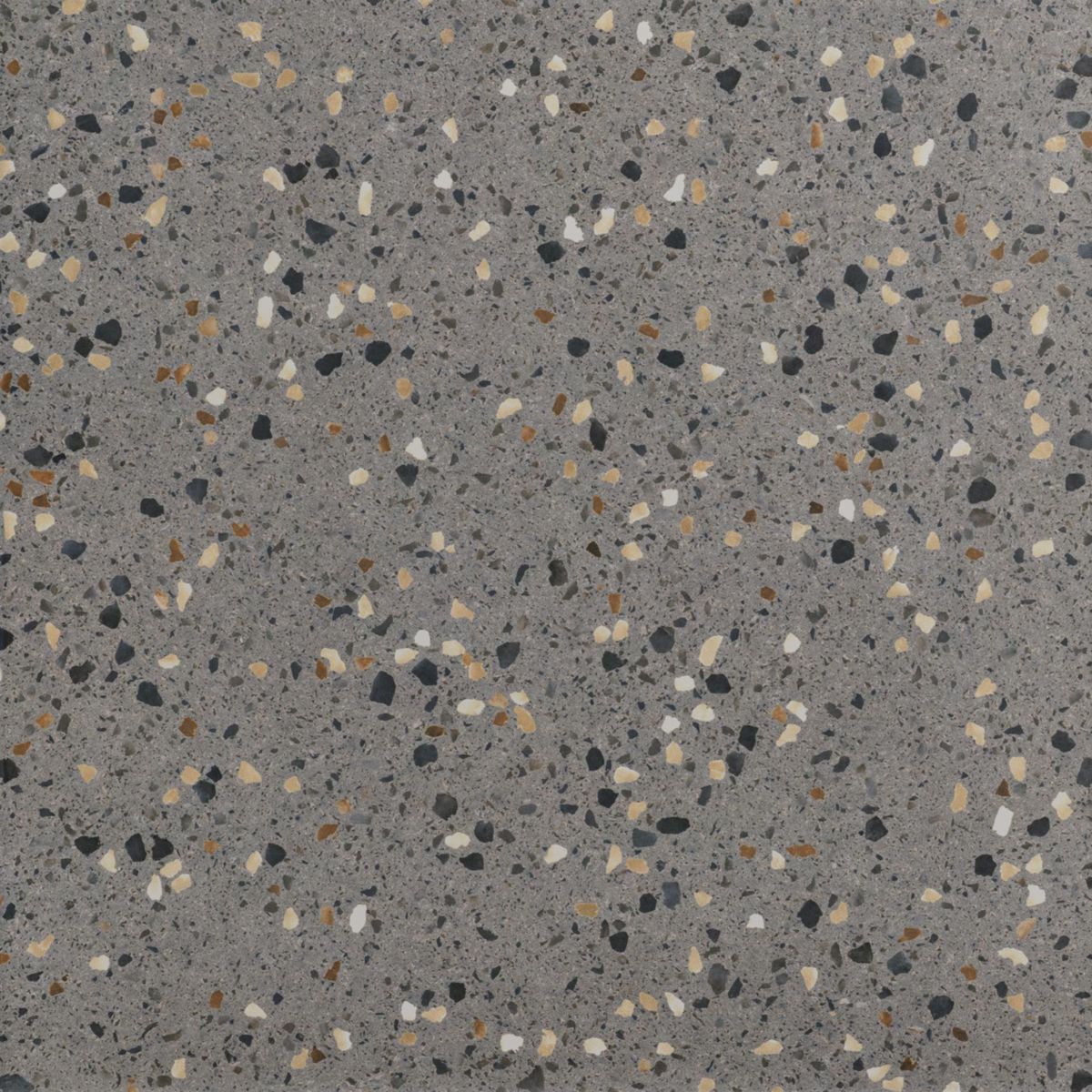 Carrelage sol intérieur grès cérame Terrazzo - anthracite mat rectifié - 59,7x59,7 cm