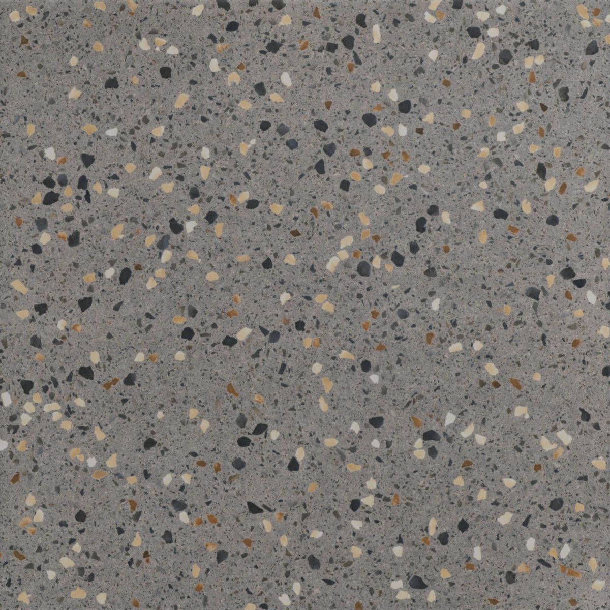 Carrelage sol intérieur grès cérame Terrazzo - anthracite mat rectifié - 59,7x59,7 cm