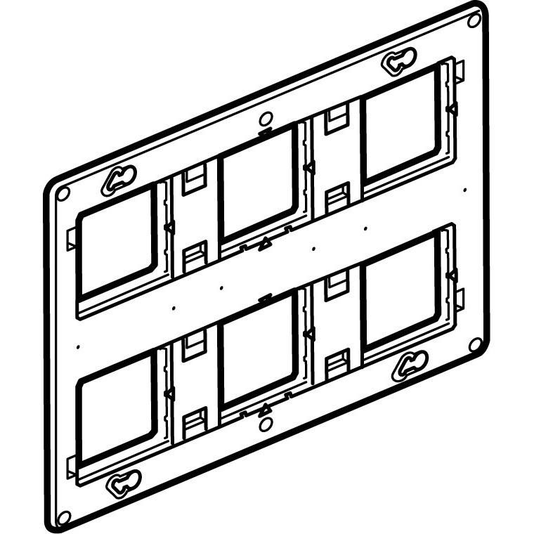 Support universel Batibox - 2x3 postes ou 2x6 à 8 modules