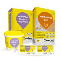 Kit d'isolation acoustique sous carrelage - weber.sys acoustic + webercol Pro gris - pour carreaux de 2200 à 3600 cm² - 60 m²