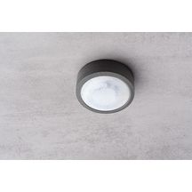 Détecteur de présence blanc 360°. IP 54. Contact renforcé 10 A. LED = max 400W. Montage en Fixation saillie plafond. Détection Diamètre 10 m à 2.5 m de haut. Réglage tempo 15 sec-30 min + impulsion. Réglage possible par télécommande. Réf. 1030062