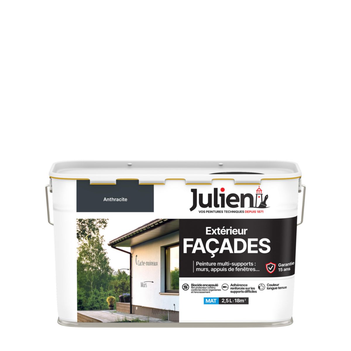 Peinture Multi-supports Façade - anthracite - pot de 2,5 l